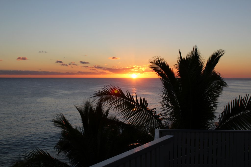 Sunset from the deck of the Matavai Resort