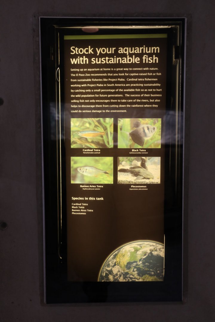 sustainable aquarium sign