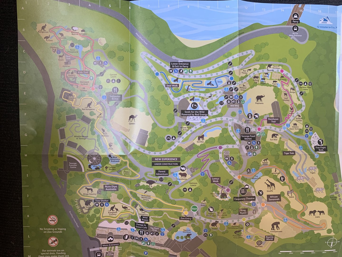 Taronga visitor map early July 2023