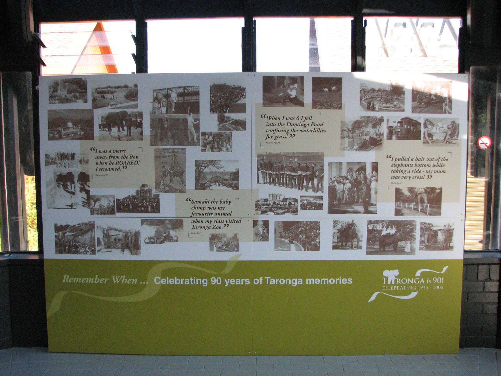 Taronga Zoo 2007 - Sign to commemorate the 90th anniversary of Taronga Zoo