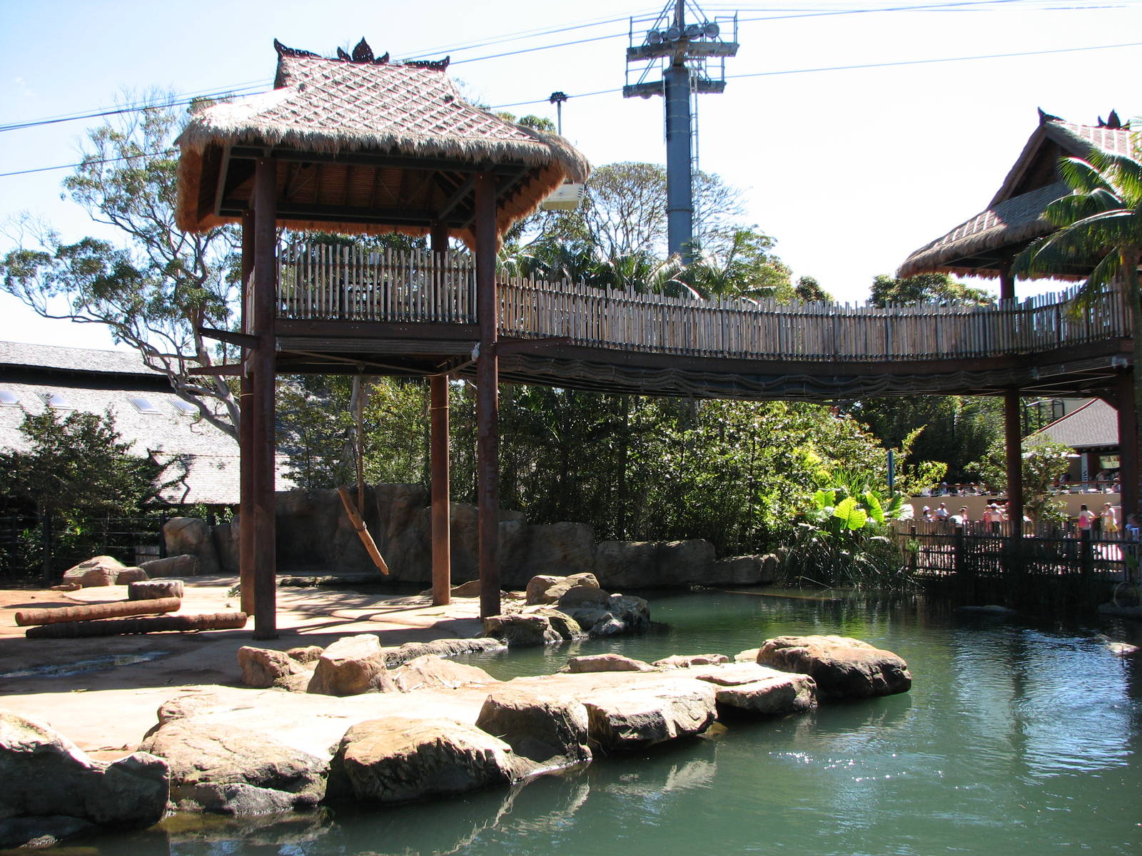 Taronga Zoo 2007 - Viewing deck and hanging bridge in the Asiatic Elephant