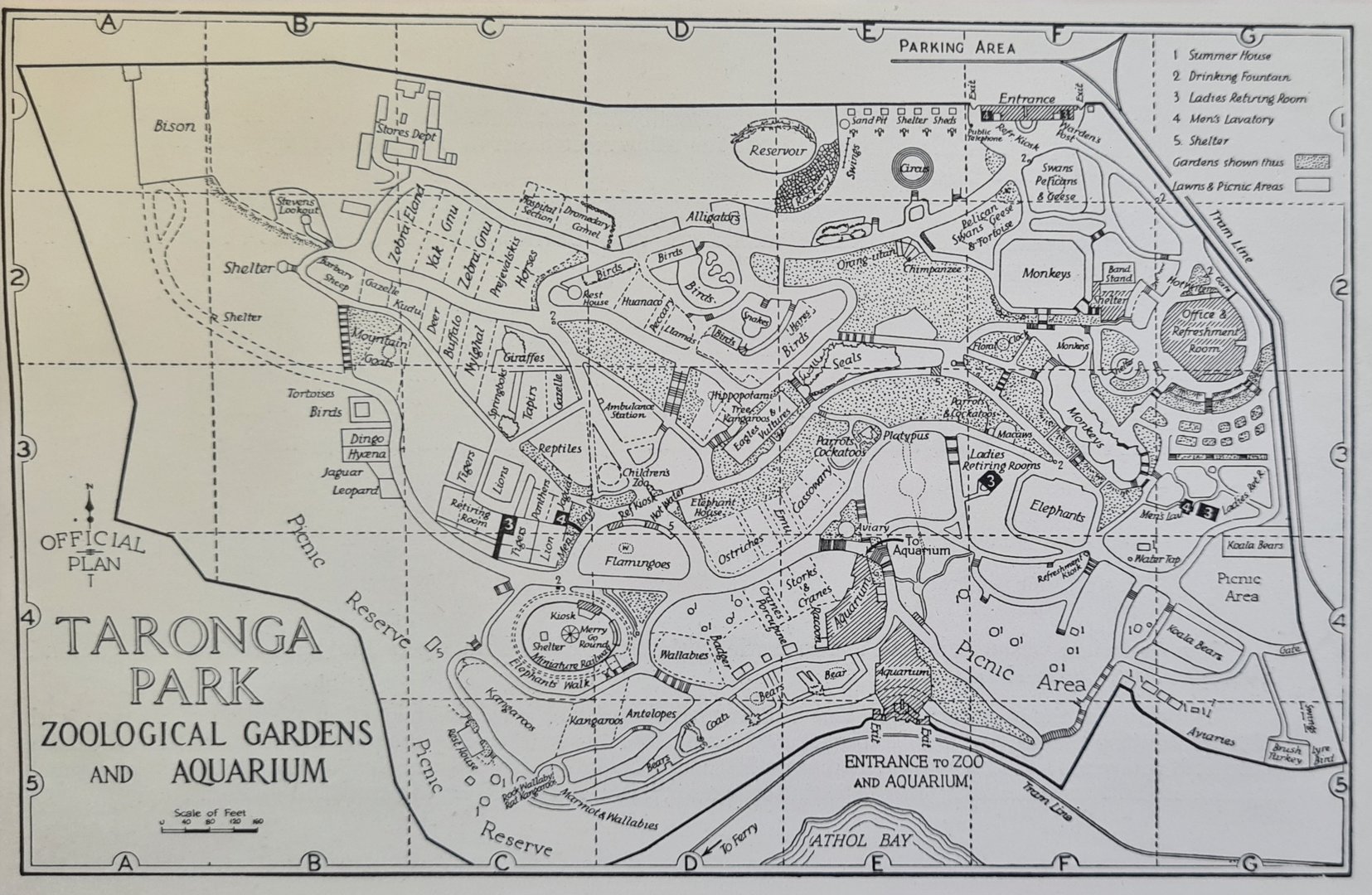 Taronga Zoo Map, 1940