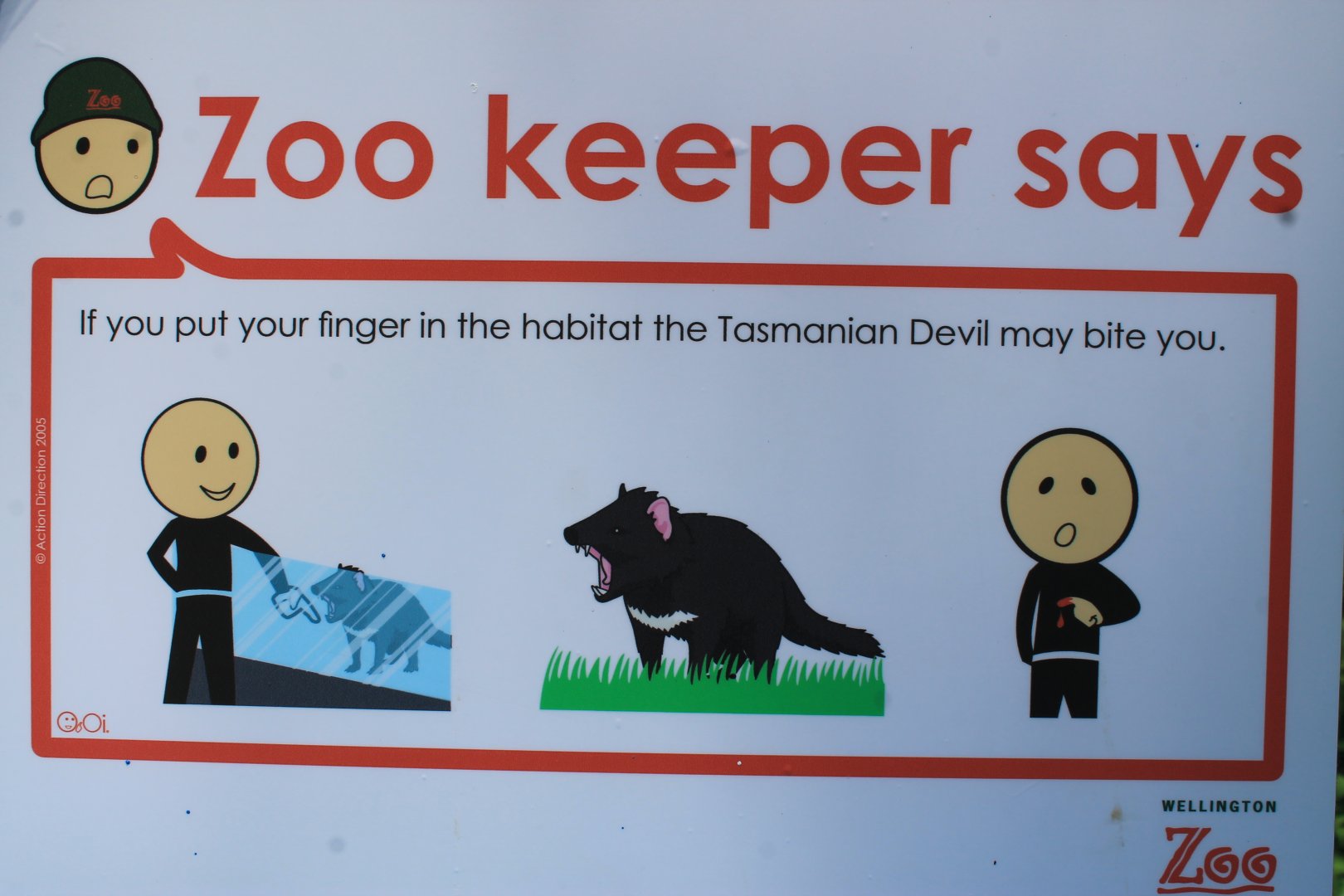 Tasmanian Devil warning sign
