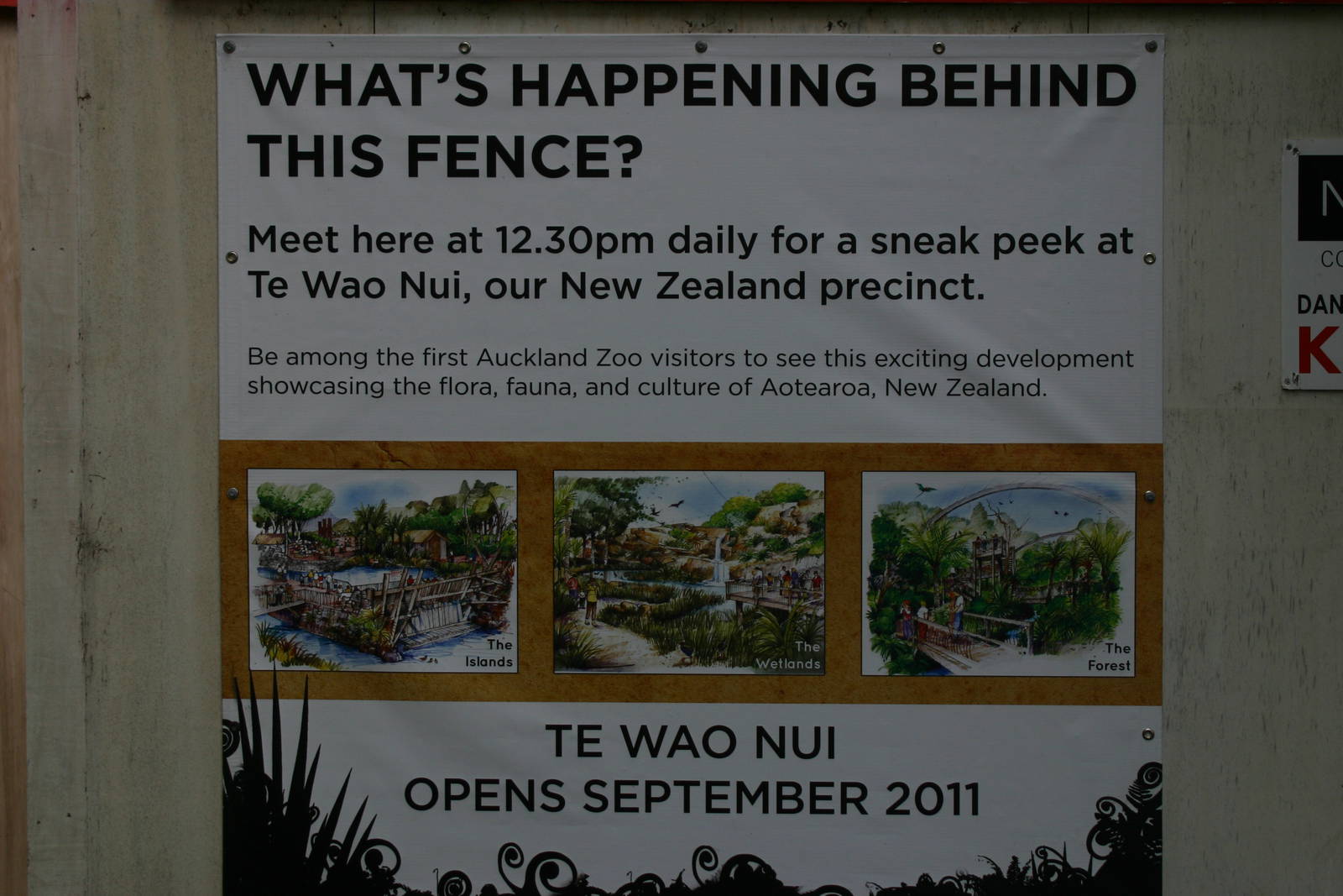 Te Wao Nui Sign - Auckland Zoo April 2011