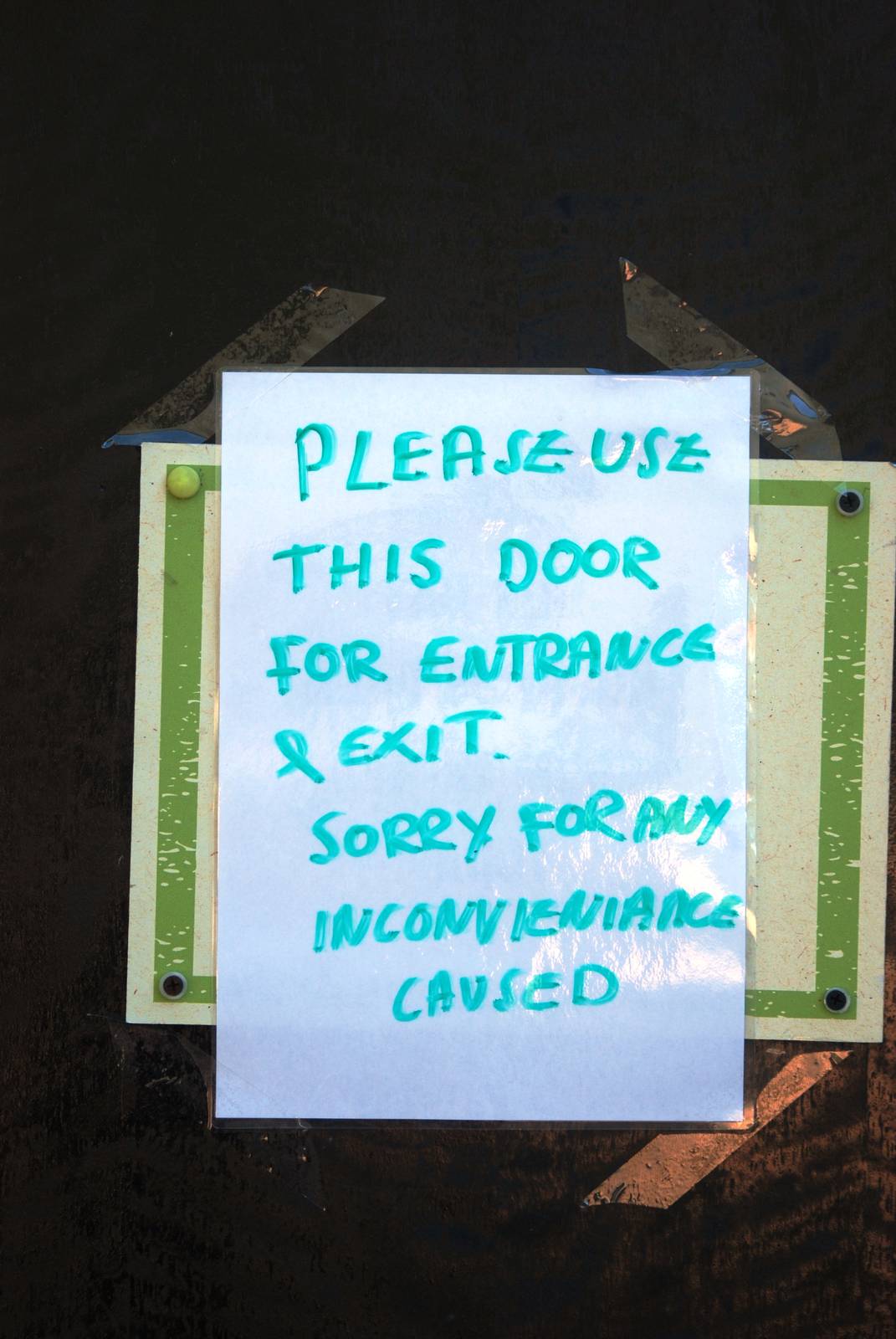 Temporary Sign at Knowsley, 01/02/15