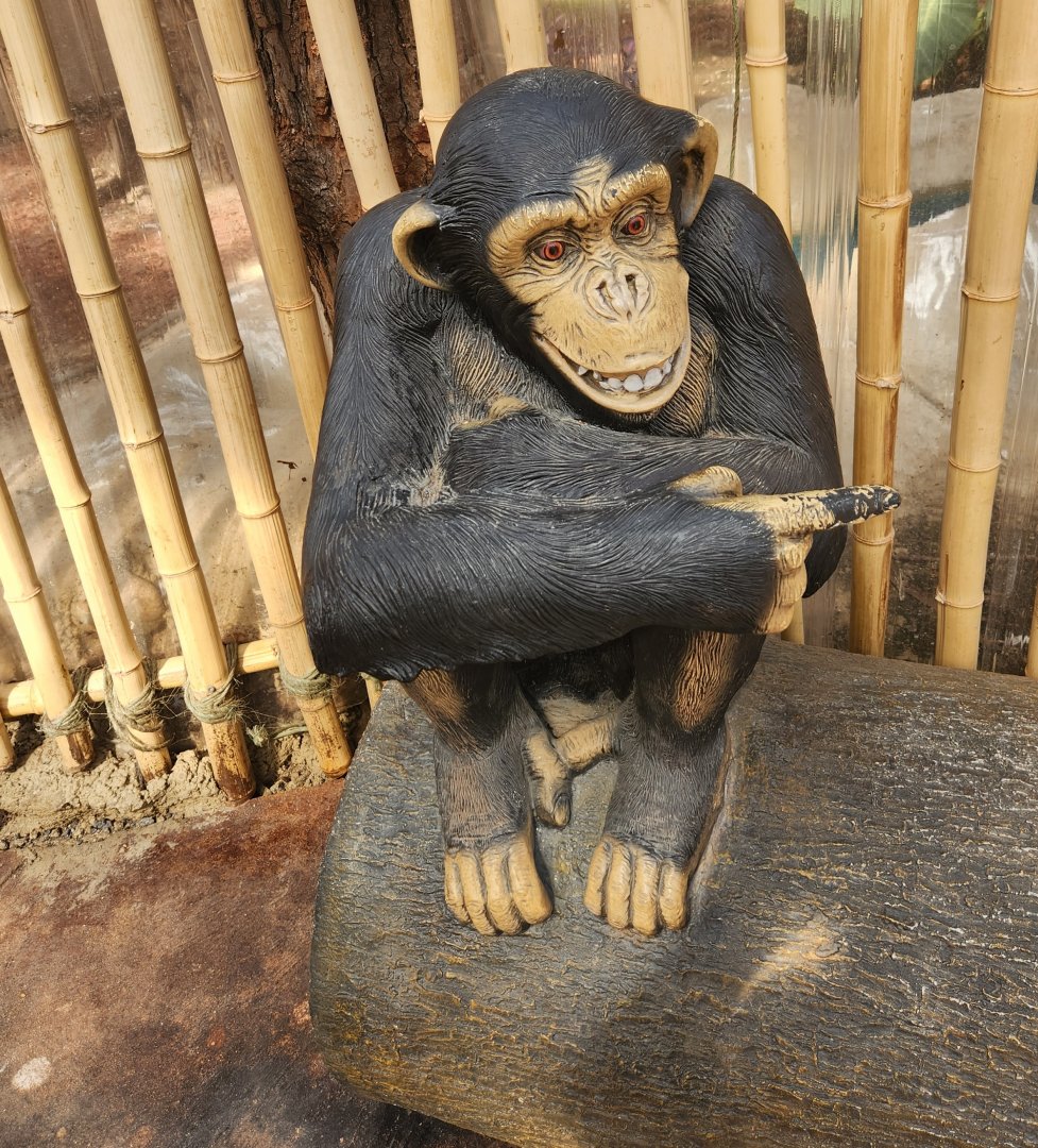 Tennessee Safari Park - Chimp statue