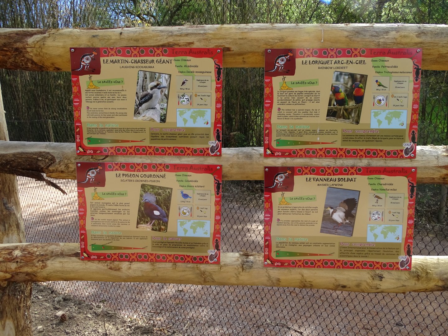 Terra australis aviary -- species sign