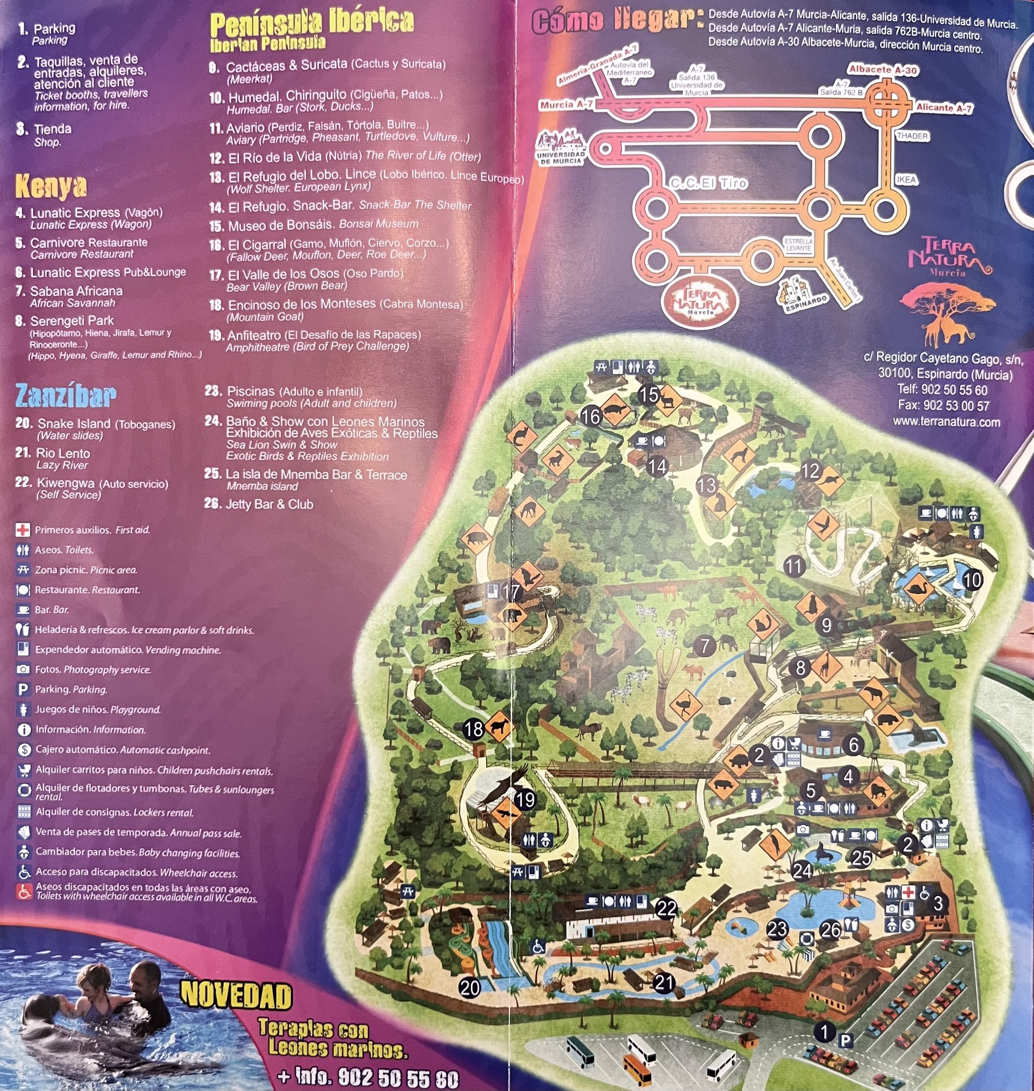 Terra Natura Murcia Zoo Map - undated