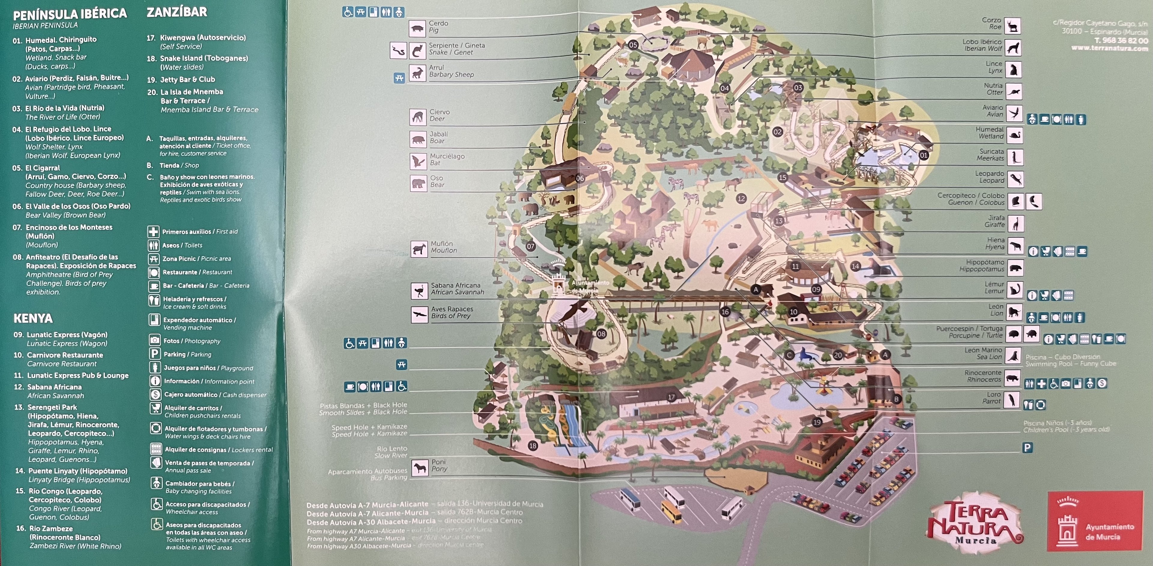 Terra Natura Murcia Zoo Map - undated