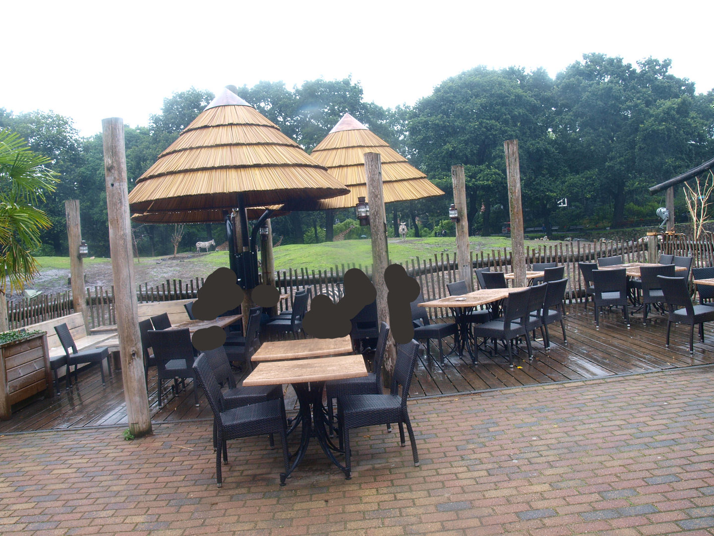 Terrace area with viewing of the savanna exhibit, 2015-07-19