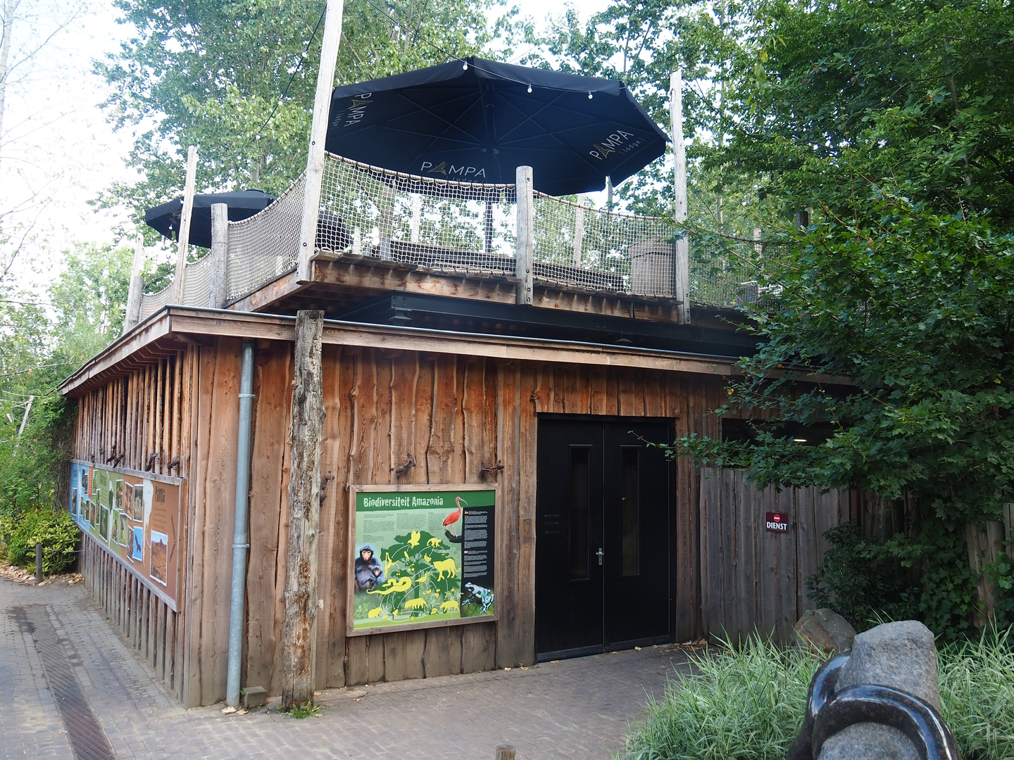 Terrarium and tapir building with Pampa Lodge terrace on roof, 2022-08-20