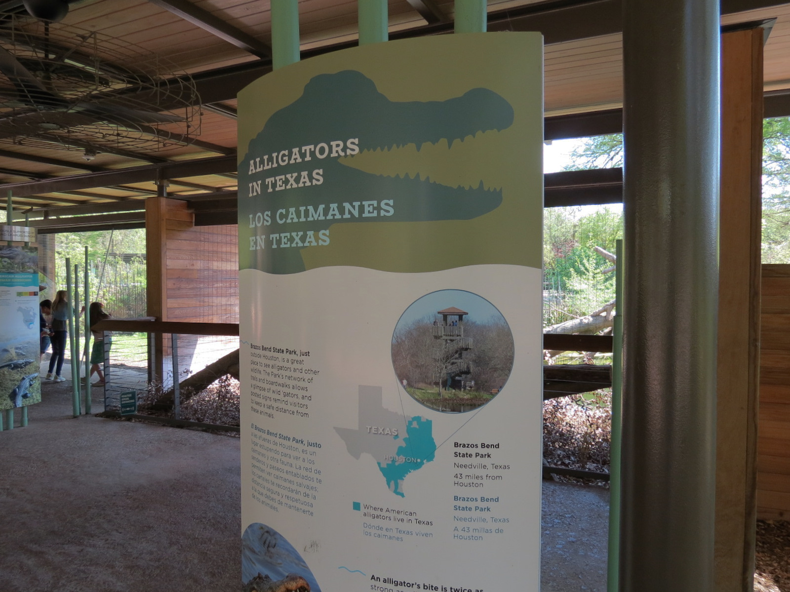 Texas Wetlands - American Alligator Exhibit - Sign