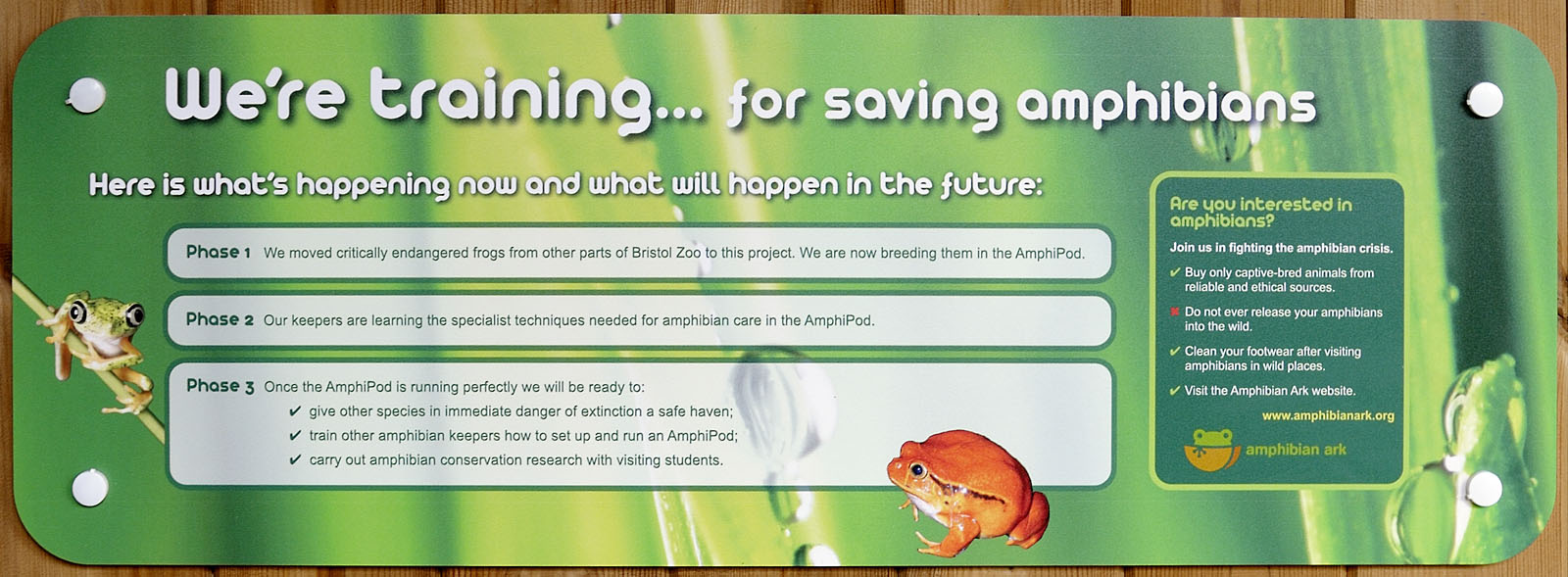 The Amphipod: staff training sign