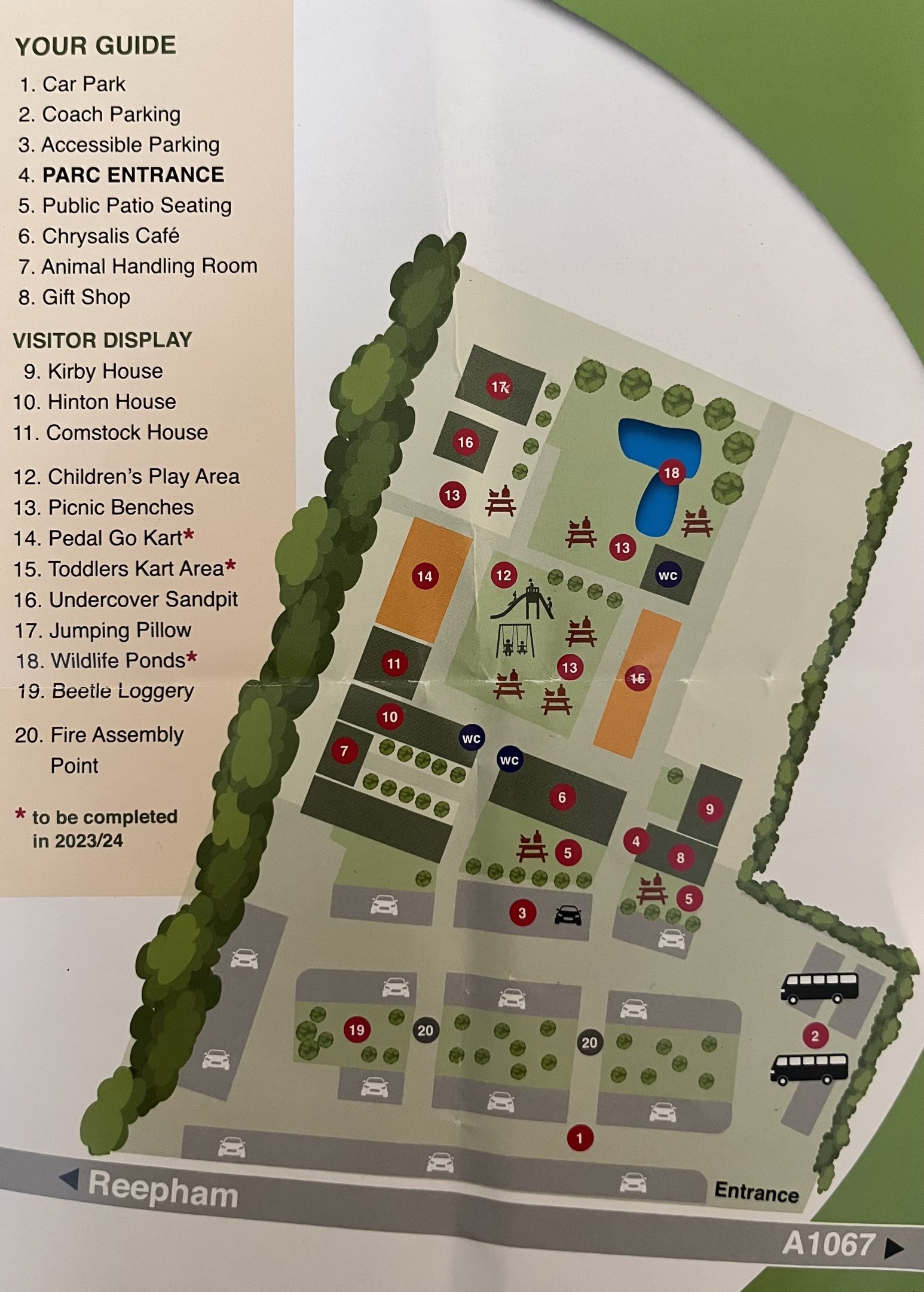 The Bug Parc Map - 2024