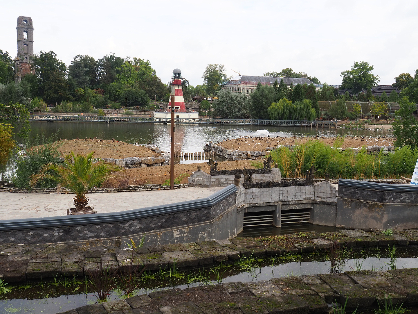 The Kingdom of Ganesha - View from top of rice paddies with new islands and water buffalo tunnel, 2022-09-15