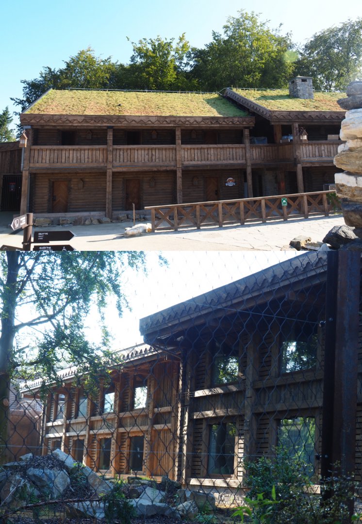 The Land of the Cold resort building next to Amur tiger exhibit, 2020-09-02