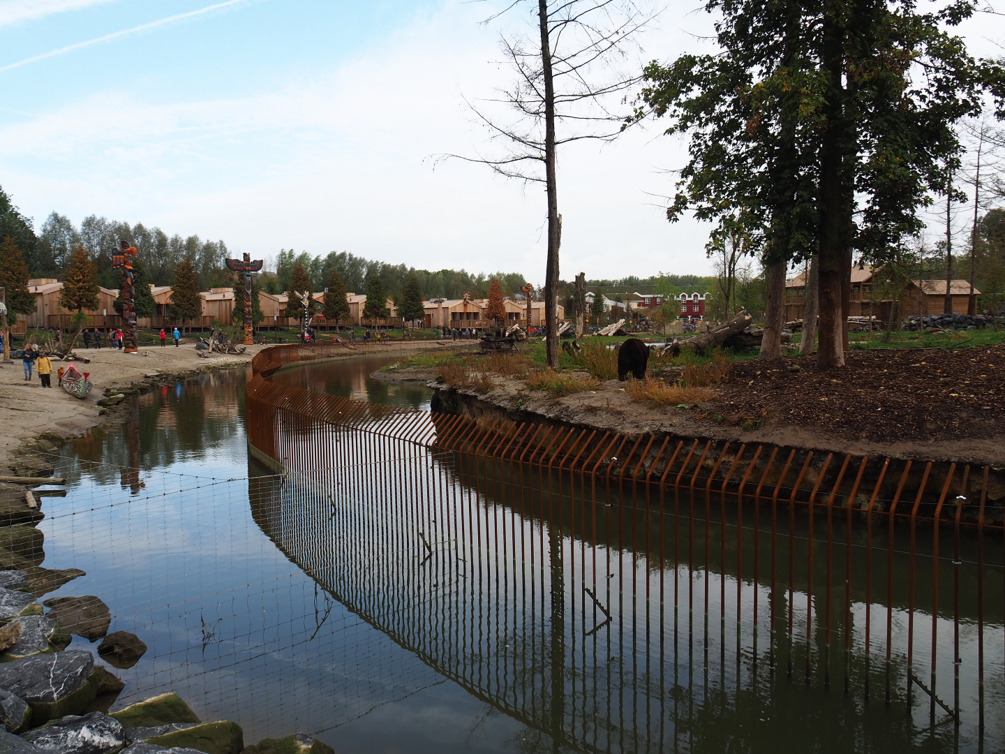 The Last Frontier - Eurasian brown bear and American black bear exhibit and Native Village lodges, 2019-10-04