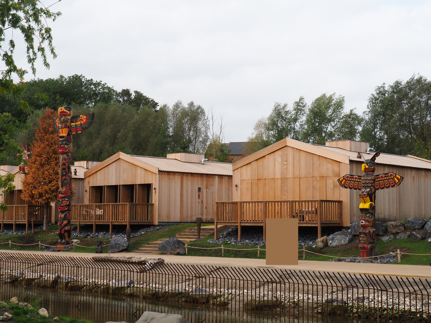 The Last Frontier - Native Village resort lodges with fallow deer walk-through, 2019-10-04