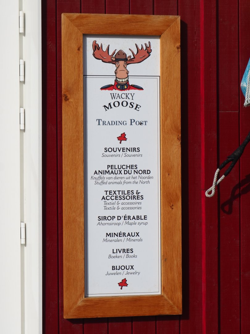 The Last Frontier - Wacky Moose Trading Post gift shop sign, 2019-10-04