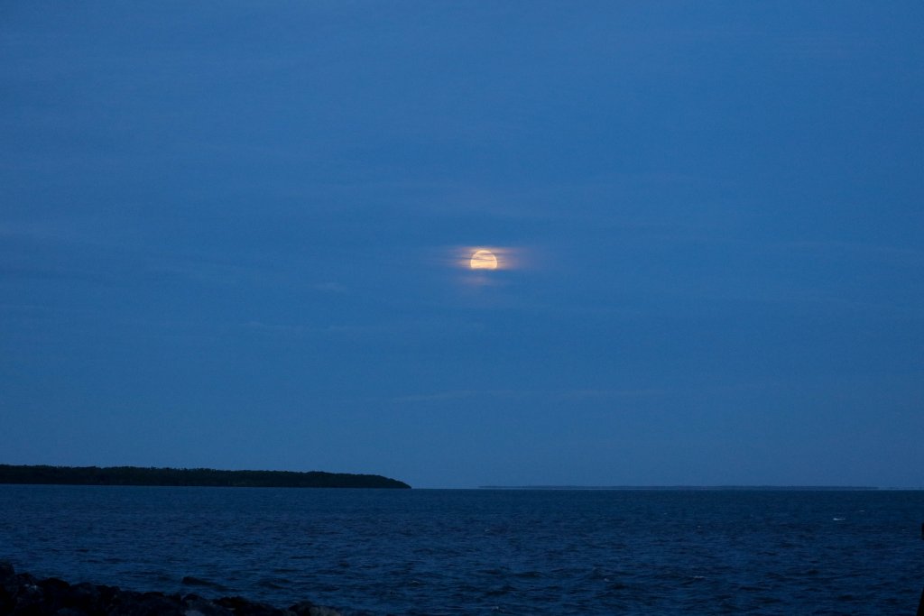 The moon, just before dawn