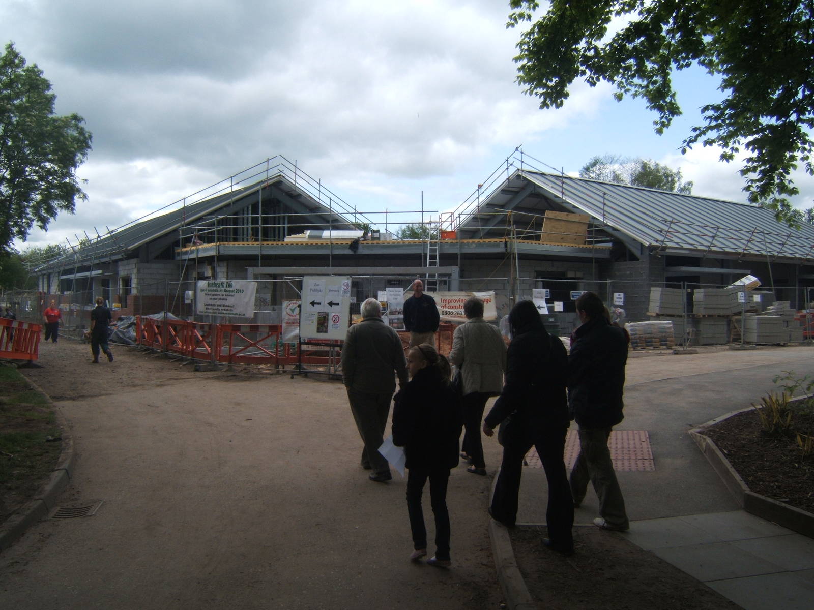 The new entrance/classrooms and exhibits buildings