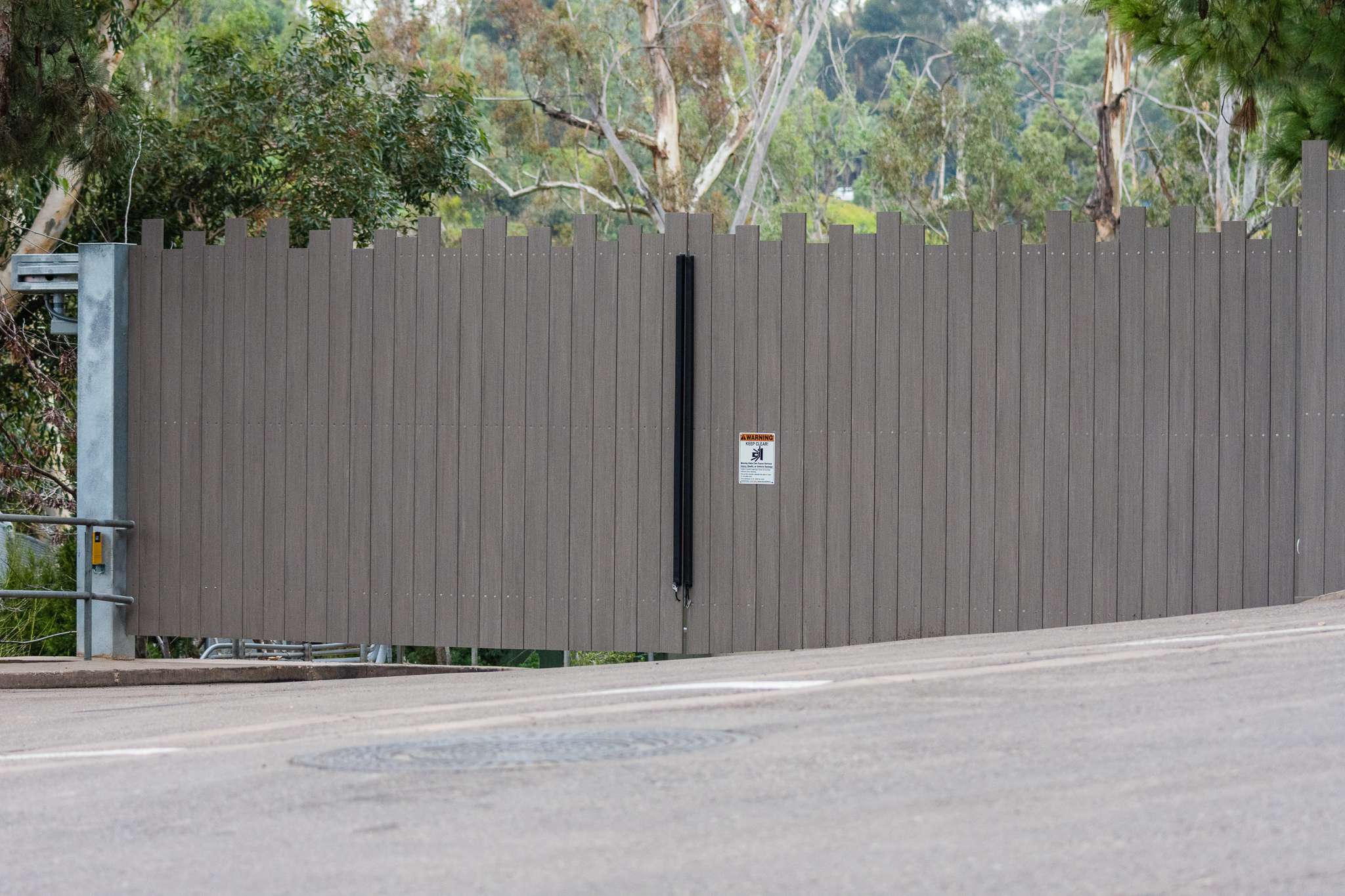 The permanent gate blocking access to the AGA aviaries. :(