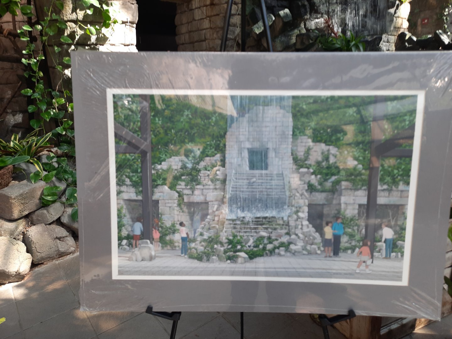 The RainForest Concept Art (1991) - Atrium Waterfall