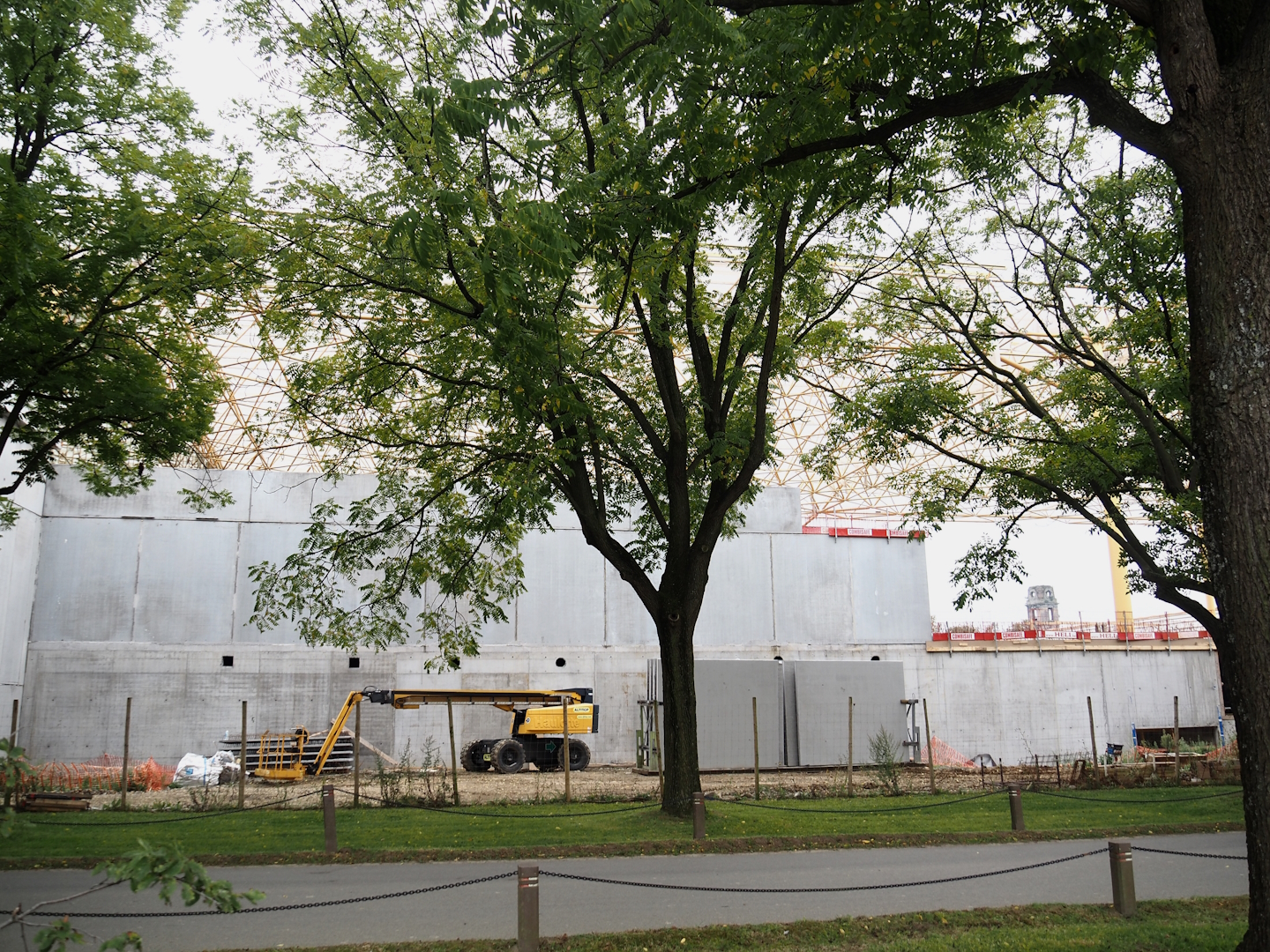 The Sanctuary (Massive South American rainforest hall with hotel rooms) and water park construction site, 2024-09-17