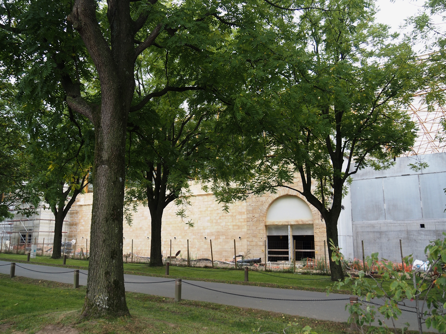 The Sanctuary (Massive South American rainforest hall with hotel rooms) and water park construction site, 2024-09-17
