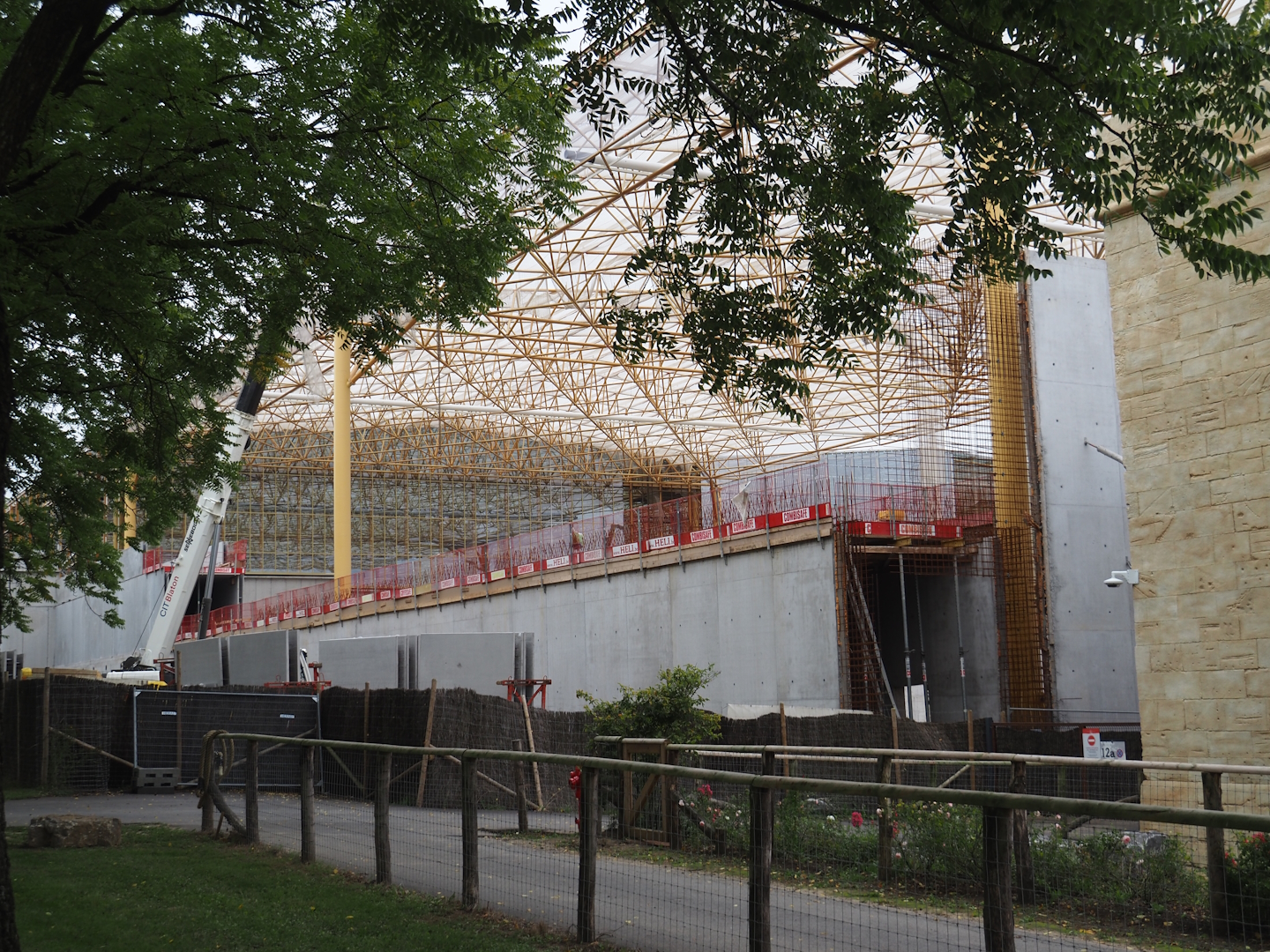 The Sanctuary (Massive South American rainforest hall with hotel rooms) and water park construction site, 2024-09-17