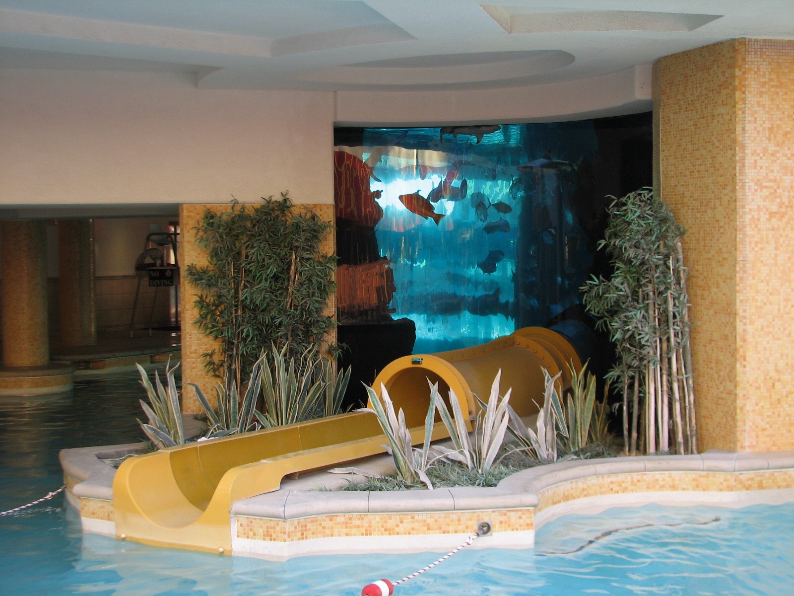The Tank at Golden Nugget Hotel Casino in Las Vegas - Waterslide exit from