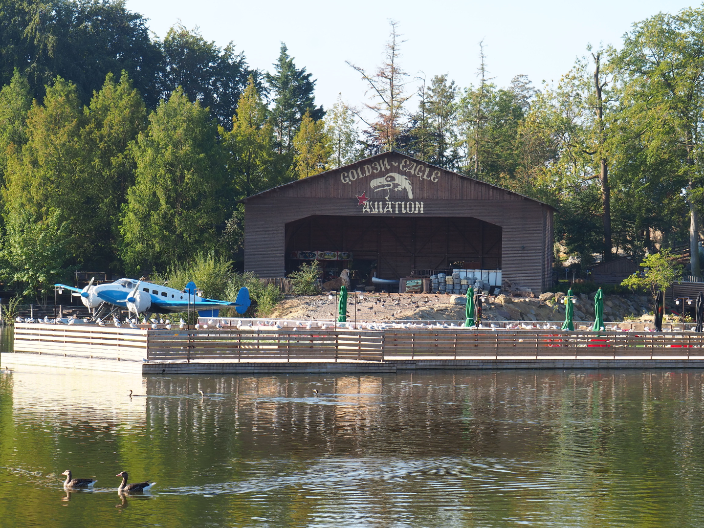 Theming hangar, floatplane and pontoon terrace, 2020-09-02