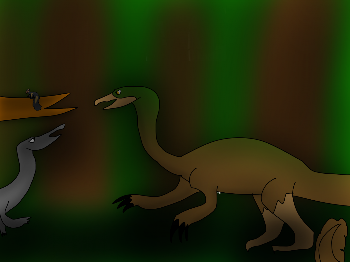 Therizinosaurus fighting a Irritator