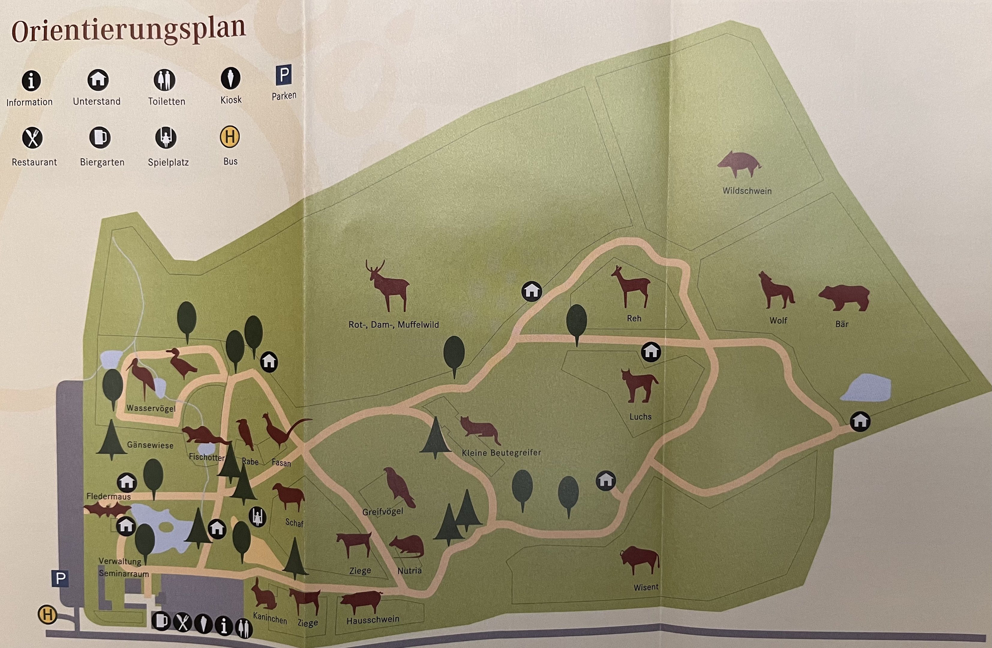 Tier-und Pflanzenpark Fasanerie Map - undated