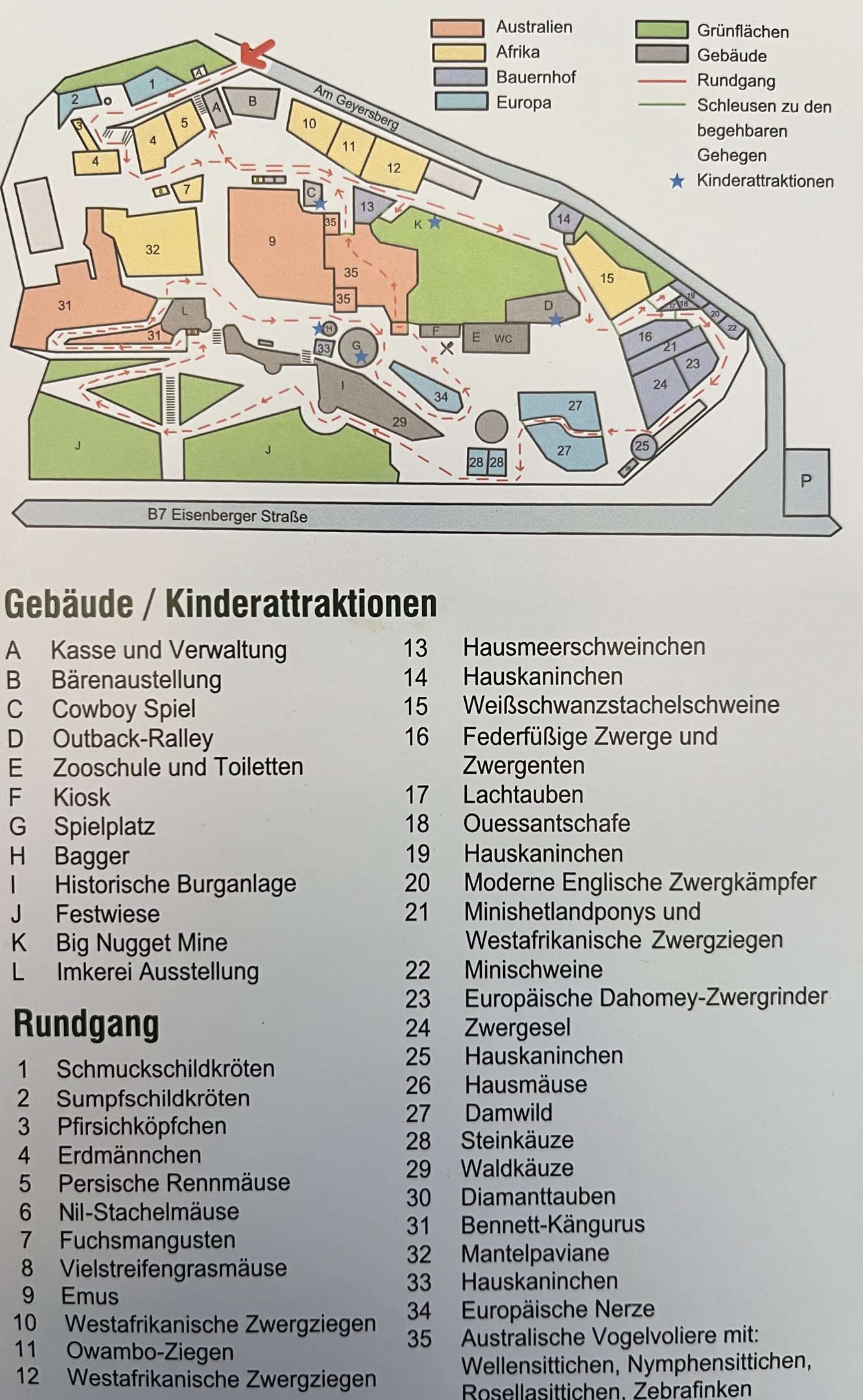 Tiergarten Eisenberg Map - undated