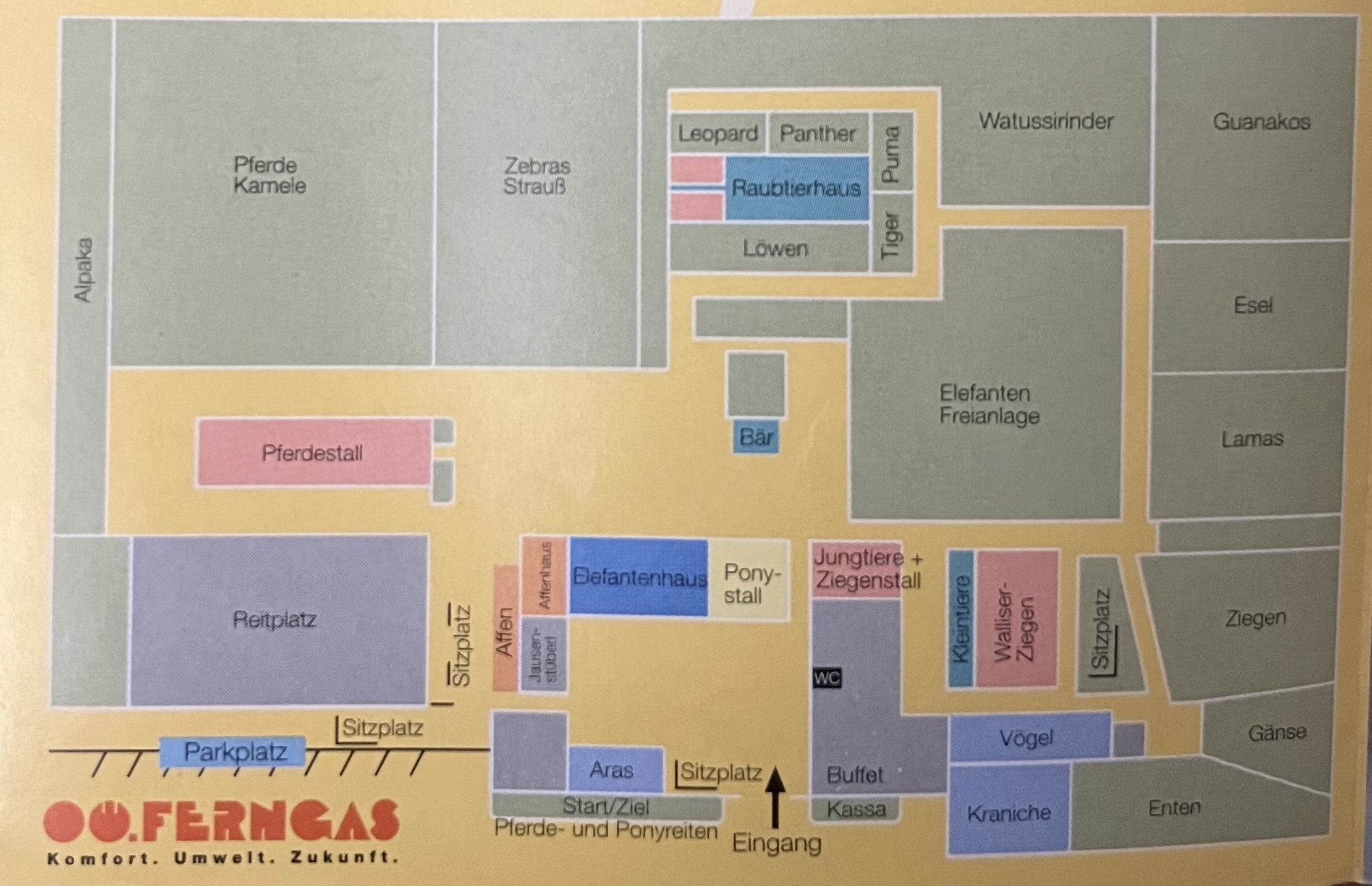Tiergarten & Reiterhof (Walding) Map - undated