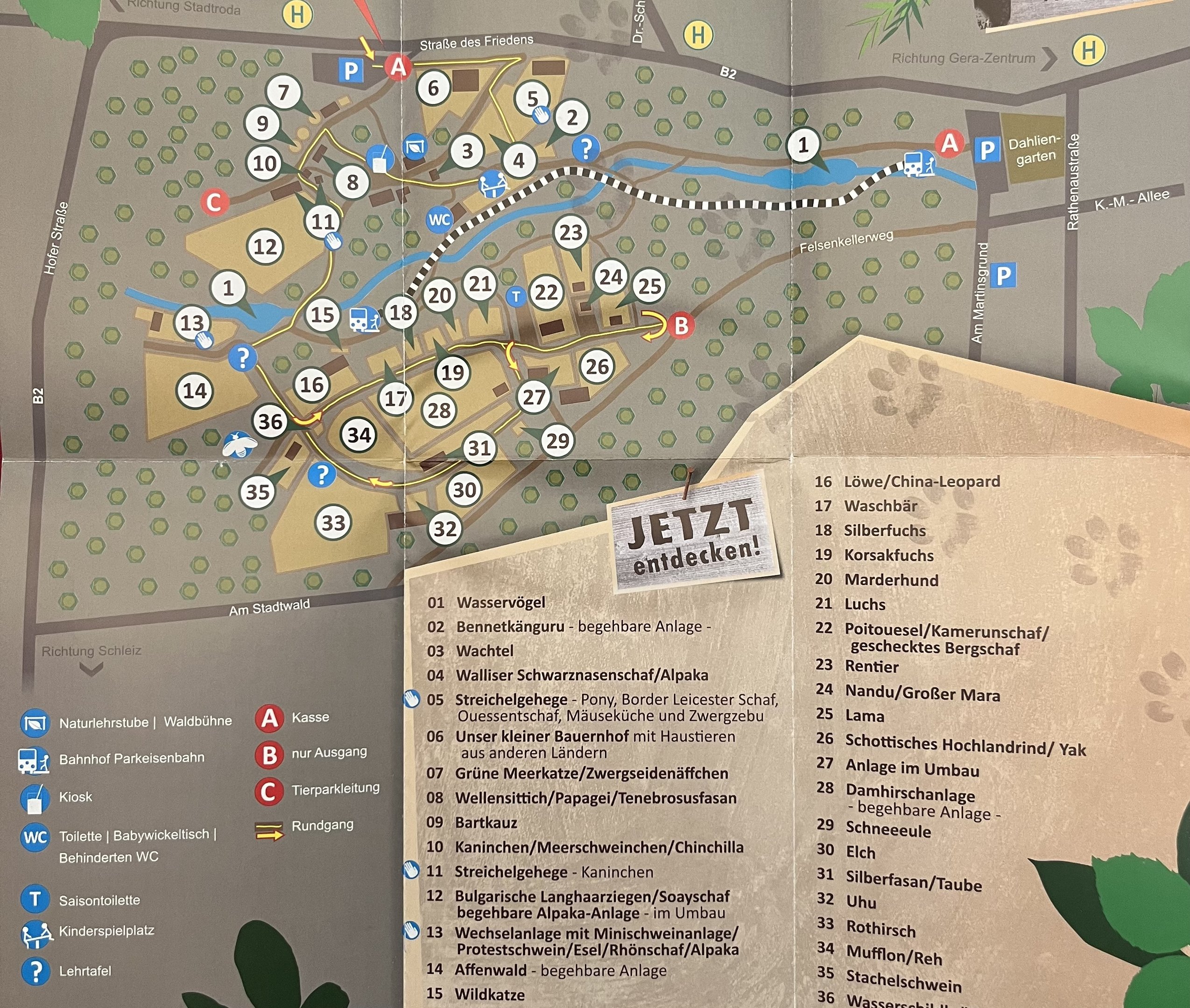 Tierpark Gera Map - undated