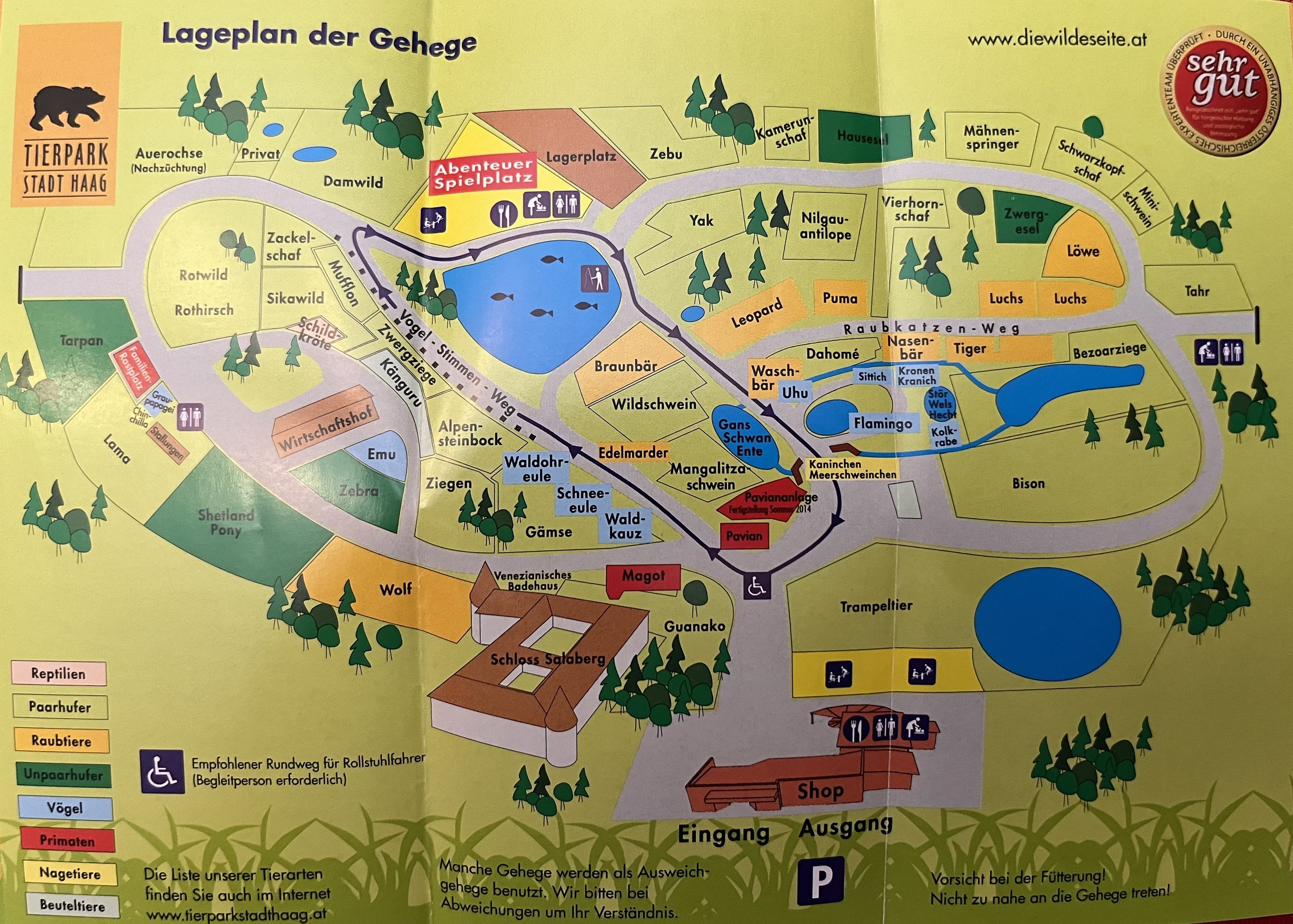 Tierpark Stadt Haag Map - 2014