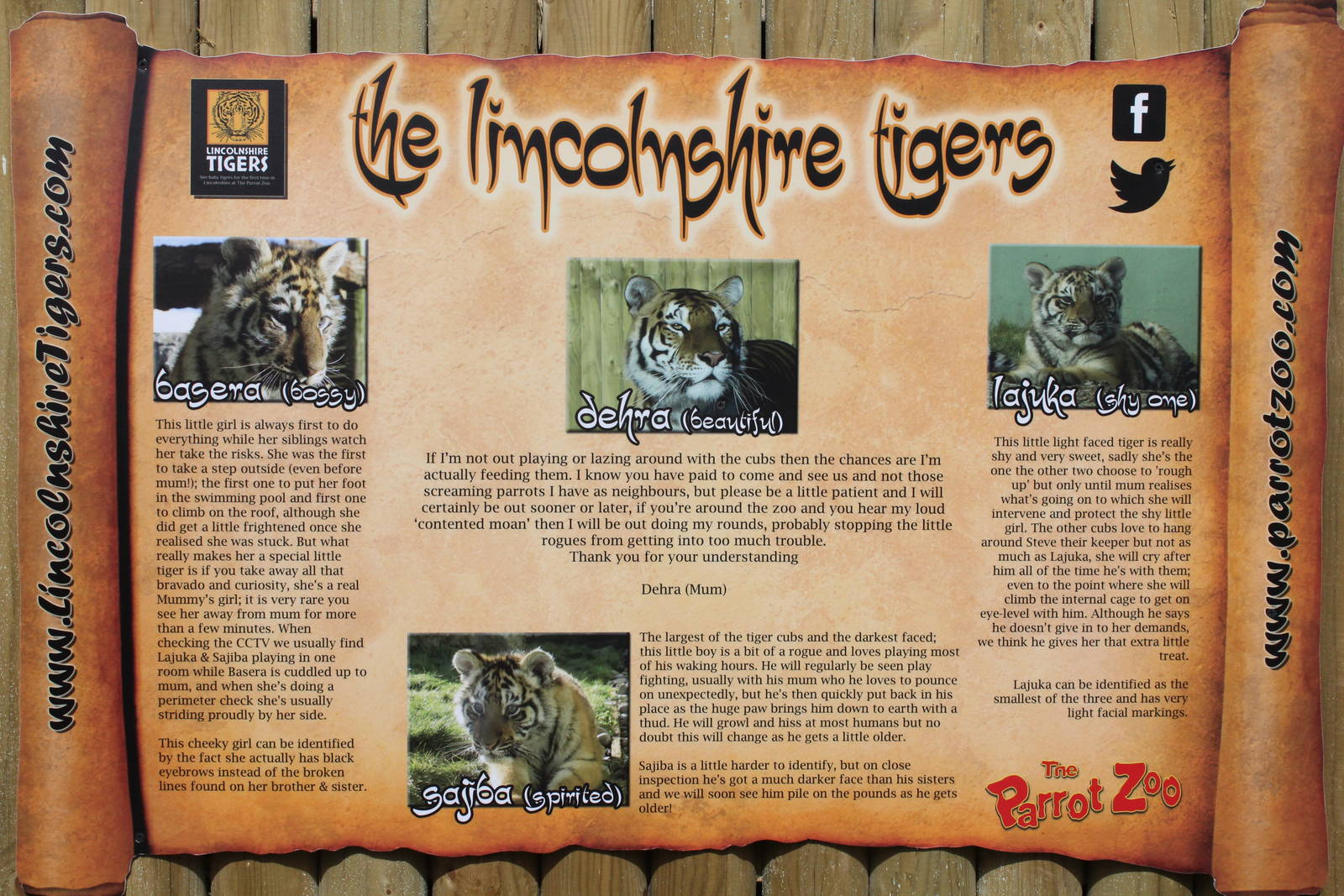Tiger identification sign. 2-4-15