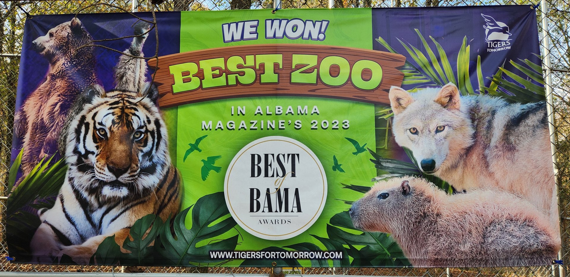 Tigers For Tomorrow - Best zoo according to "Albama" Magazine