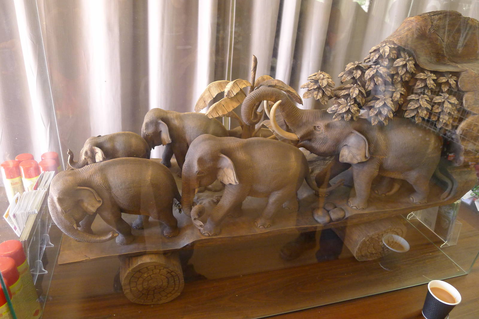 Timber carving on display