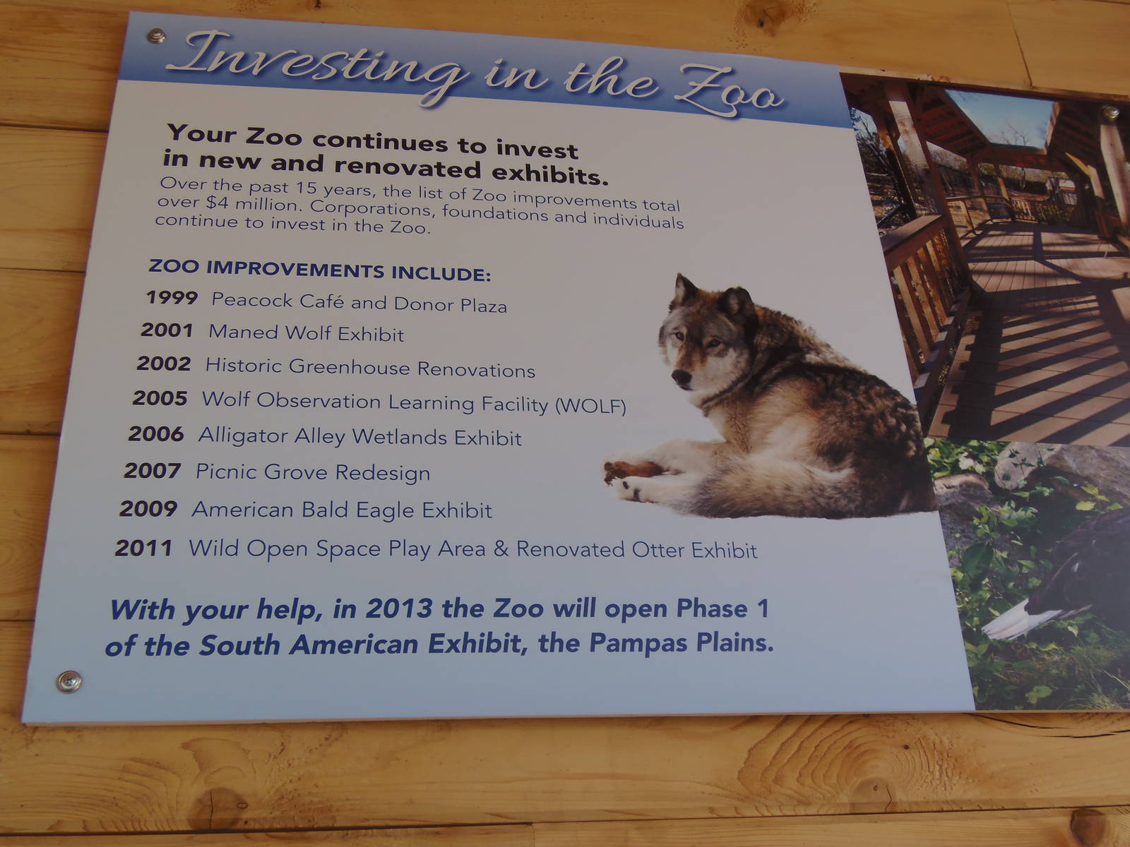 Timeline of Zoo Improvements