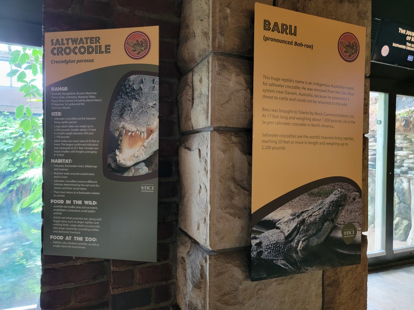 Toledo - Reptile House, Saltwater crocodile signs