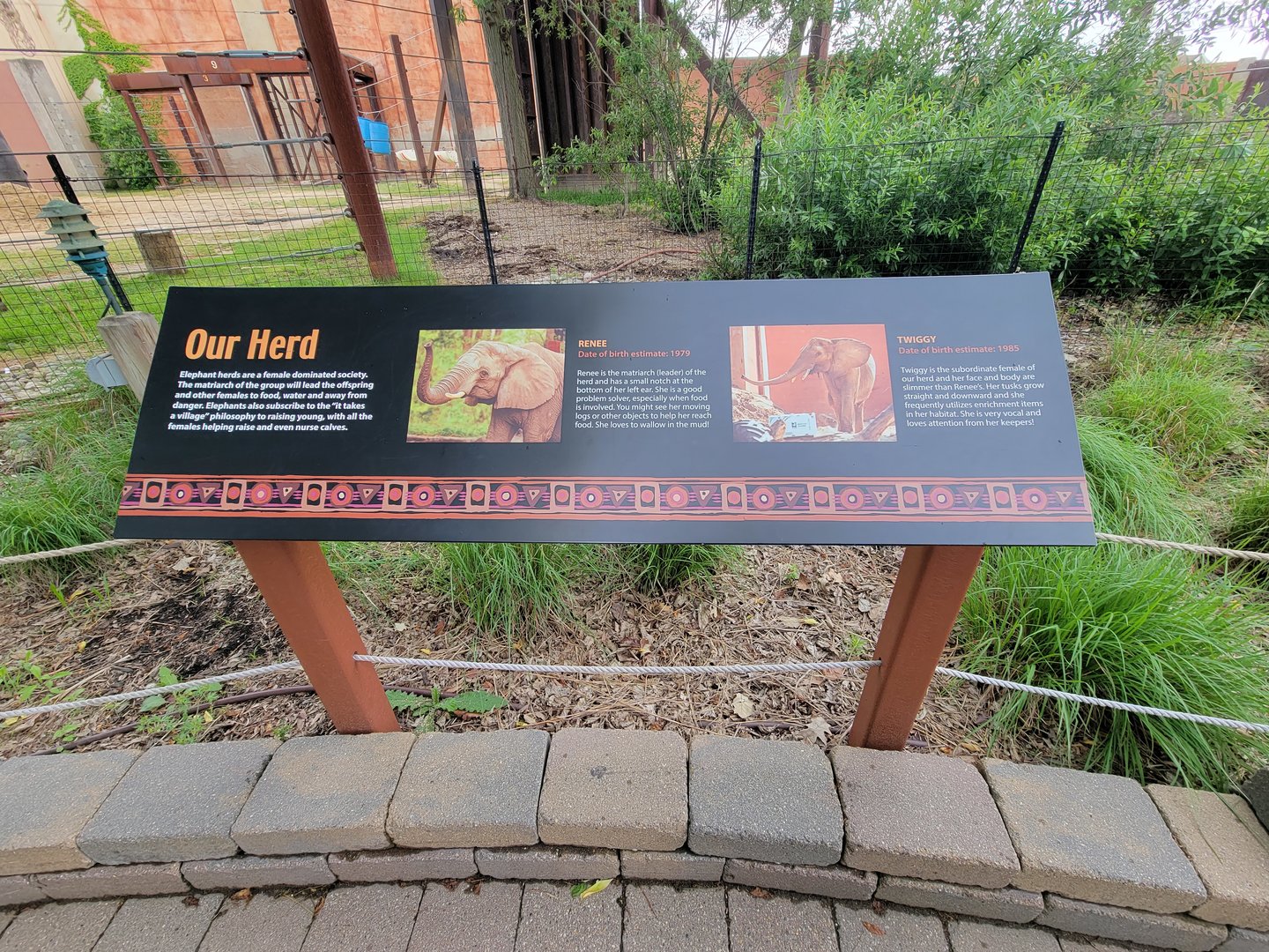 Toledo - Tembo Trail, African elephants, "Our Herd" sign