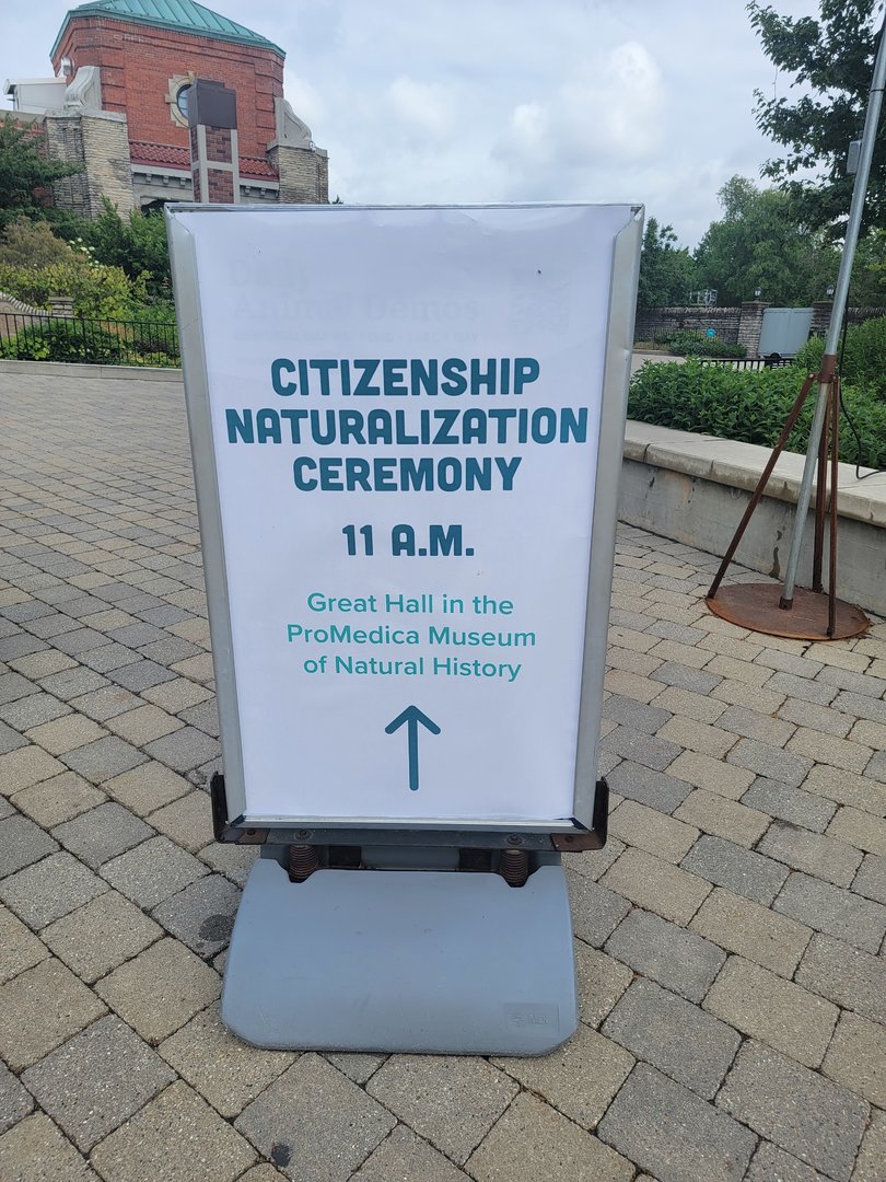 Toledo Zoo - Citizenship ceremony in the museum