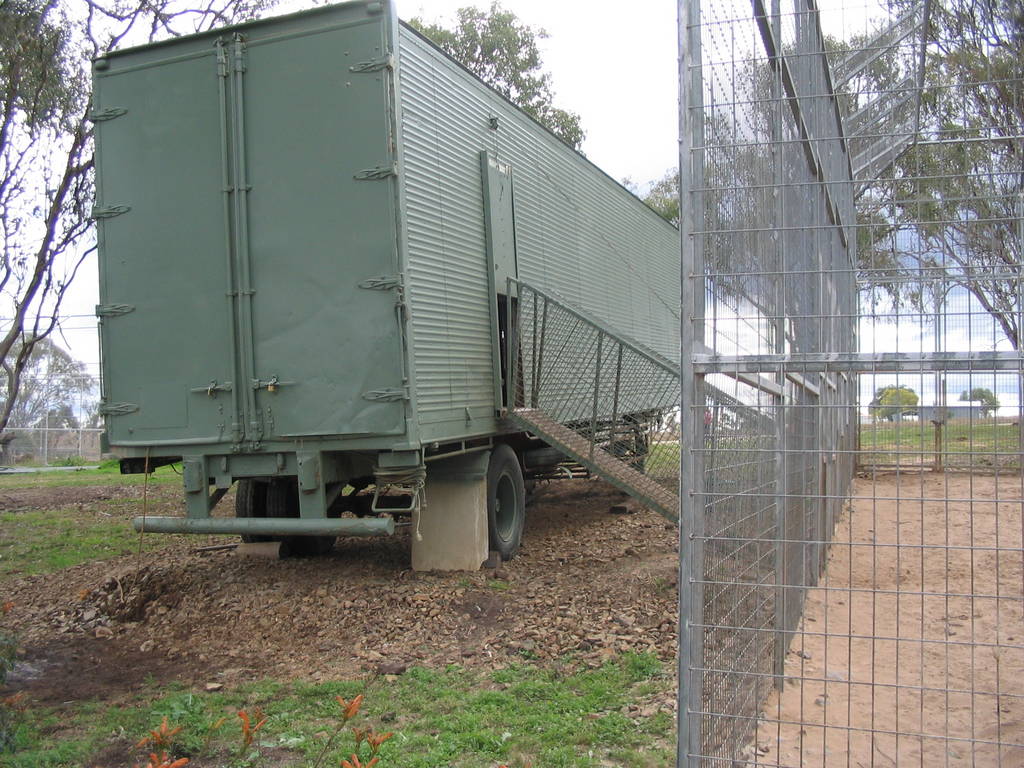 toowoomba zoo - lions circus van which is their night quaters