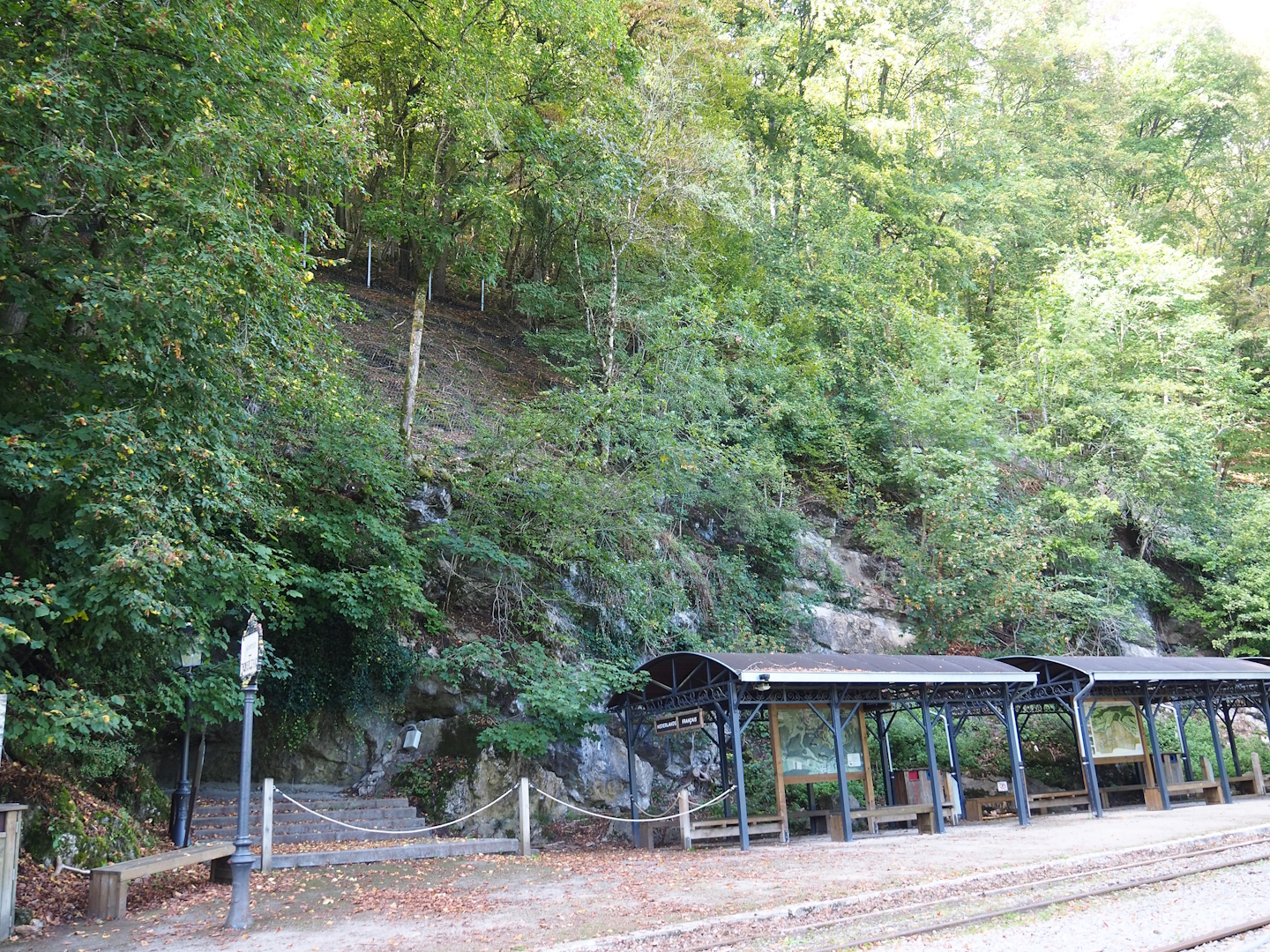 Tram station at the end of the wildlife park walking trail, 2023-09-26