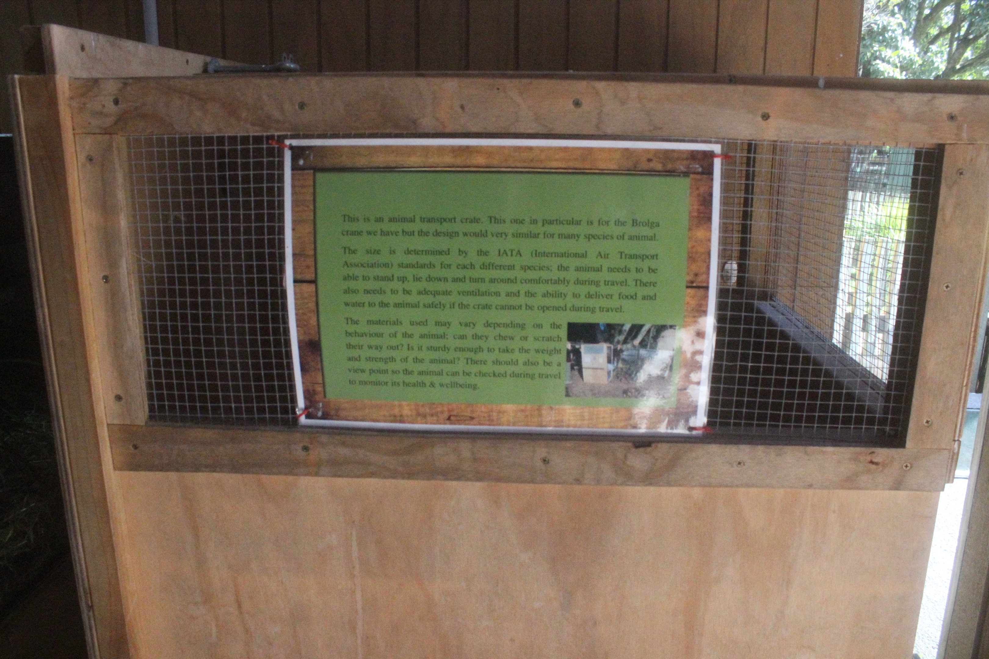 Transport crate for Brolga