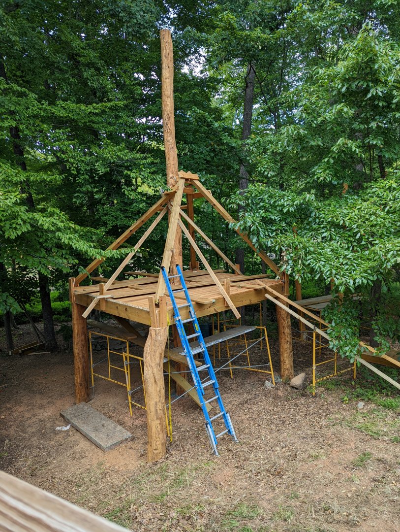 Tree Houses construction at the Greensboro Science Center