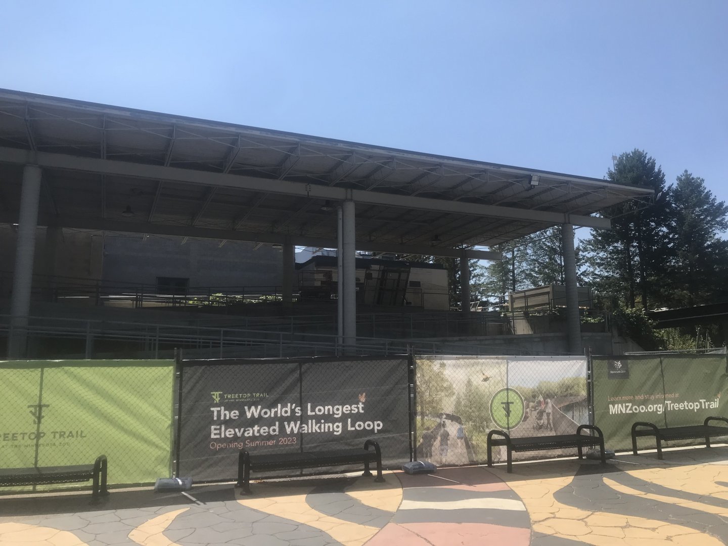 Treetops Trail Construction on Former Monorail Entrance